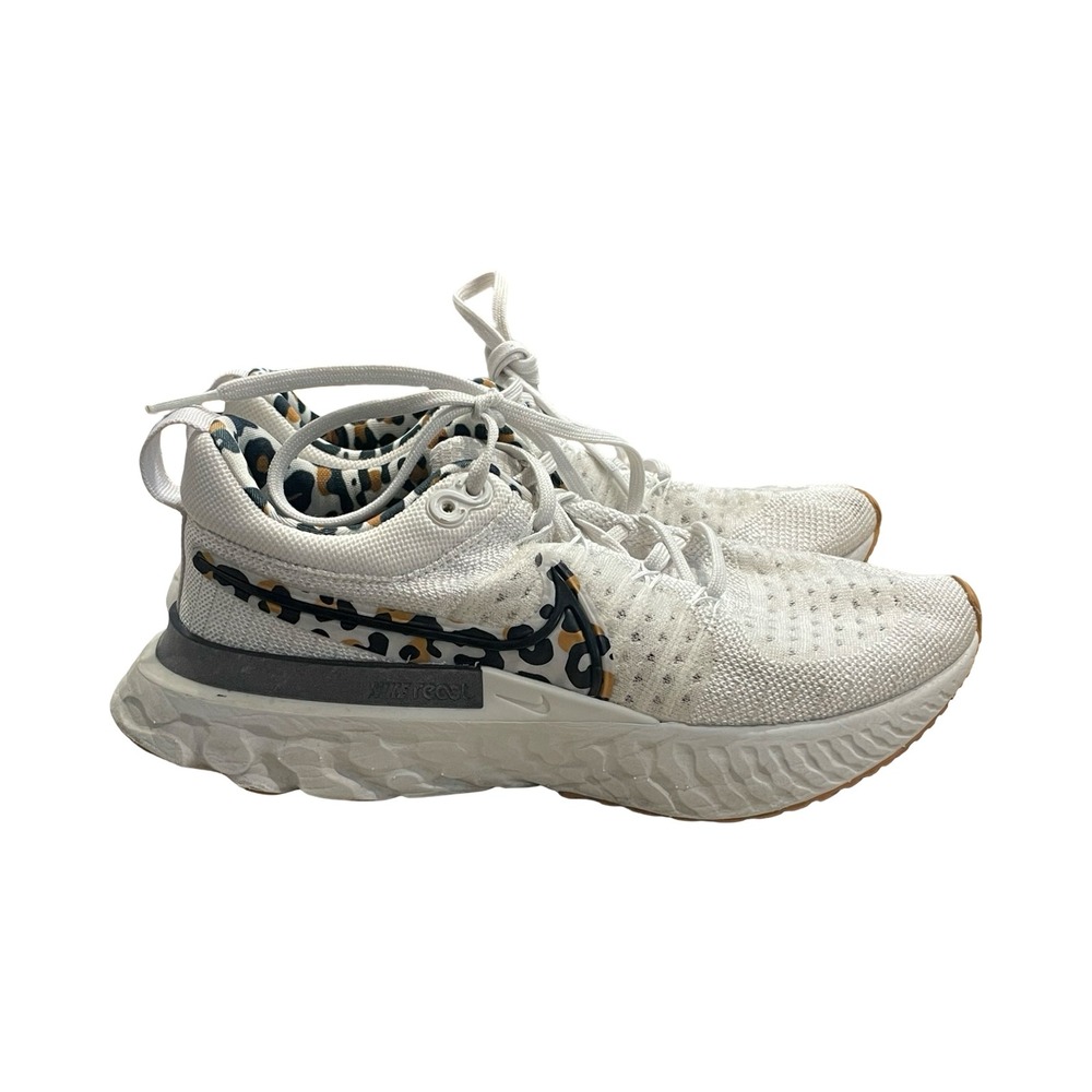 Nike React Infinity Run Flyknit 3 Womens 7 White Leopard Print DJ5932-001 comfy - Picture 2 of 7